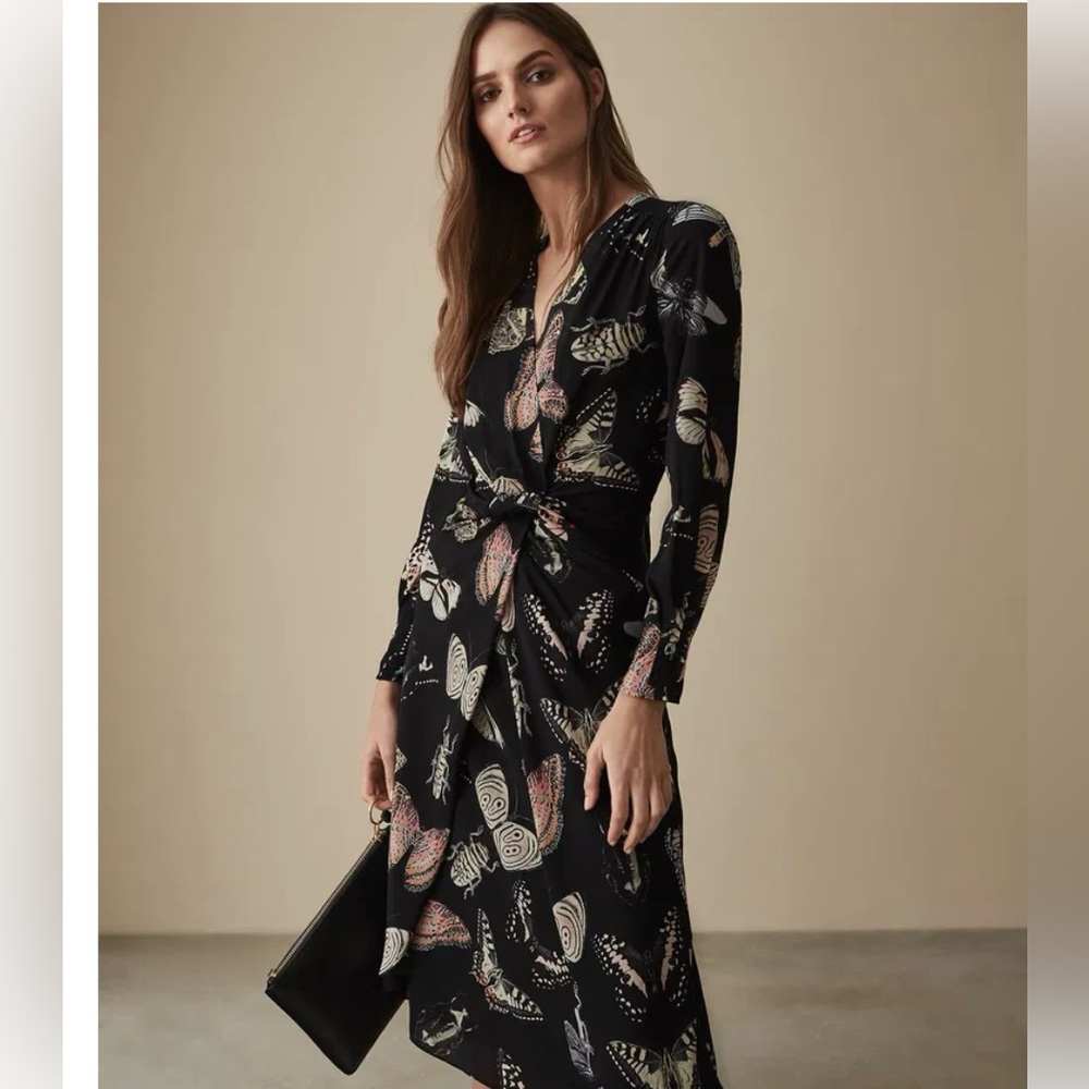 Reiss Lita Twist Front Butterfly Dress - Picture 4 of 11